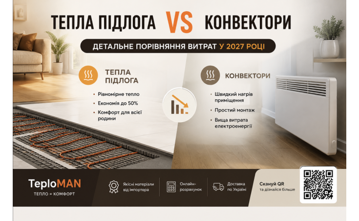 Тепла підлога чи конвектори: детальне порівняння витрат у 2027 році